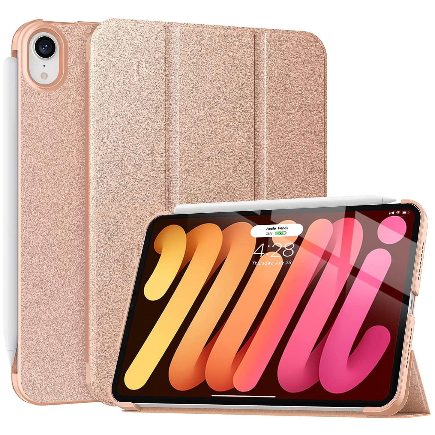 iPad mini ローズゴールド + Apple Pencil+ケース Smart Leather Folio