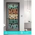 thumbnail image 5 of Window Privacy Film Dog Claws Stained Glass Window Film Decorative Sun Block Window Cover Black Cat Pets Printed Teal Brown Wood Grain Window Clings Static Adhesive Sticker for Bathroom 35.4"x78.7", 5 of 7