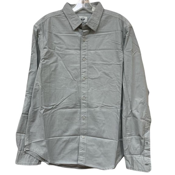 Dockers AQUA GREY Men's Slim-Fit Garment-Dyed L/S Oxford Shirt, US L