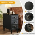 thumbnail image 3 of Fnova Side Tables with 3 Drawers, No Assembly Required, Narrow End Tables for Living Room, Nightstand Bedside Table for Bedroom, Black, 3 of 11