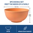 thumbnail image 2 of BUSATIA 24 OZ Plastic Bowls-Soup Bowls, Bowl Set of 8, Cereal Bowl, Small Bowls, Wheat Straw Bowls, Bowls for Kitchen,Unbreakable Kids bowls, Dishwasher & Microwave Safe Bowls, BPA-Free, 2 of 6