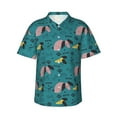 thumbnail image 4 of Wukai Dachshund Dog Men's Hawaiian Shirt Short Sleeve Casual Button Down Summer Beach Aloha Shirt Tropical Print Holiday Party, 4 of 8