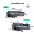 thumbnail image 2 of LINSY HOME Modular Cloud Sectional Sofa for Living Room, L-Shaped Sofa Couch with Corduroy Fabric, 3 Seat Oversized Sofa with Movable Ottoman, Blue Gray, 2 of 8