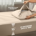 thumbnail image 5 of 4 Piece Queen Deep Pocket Bed Sheet Set, 16 Inches, Premium Microfiber Sheets - Sand, 5 of 6