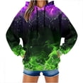 thumbnail image 4 of XPMWRP Women's Hoodies Pullover Fire Printed Hooded Sweatshirts Casaul Long Sleeve Drawstring Pullover Fashion Fall Winter Sweatshirt with Pocket Green XXL, 4 of 9