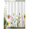 thumbnail image 2 of Pastoral Sunflower Shower Curtain, Farmhouse Flowers Leaves Plants Waterproof Shower Curtain Set with 12 Hooks Lightweight Washable Fabric Shower Curtains for Bathroom 72x78 Inches, 2 of 6