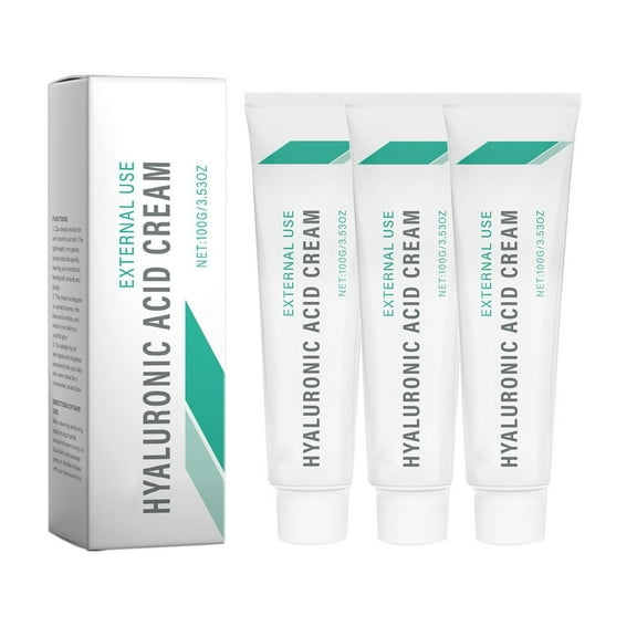 HYLLai 3PCS Hyaluronic Acid Moisturizing Cream - 100g Deep Hydration Facial Treatment for Dry Skin