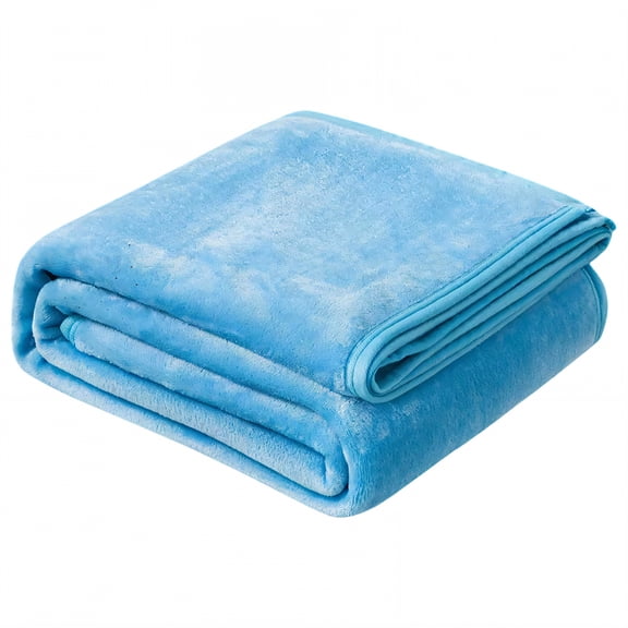 AUQ Throw Blanket,Soft Cloudy Feel Bed Blankets,Elegant Minimal Design Cozy Blanket,Blue,78*90in