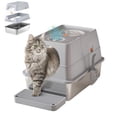 thumbnail image 2 of Stainless Steel Covered Litter Box – XL Top Entry Metal Cat Litter Box with Flip Cover, Dog-Proof Design, Removable Lid & Scooper, Easy Clean Enclosed Cat Litter Box for Large Cats, 2 of 7