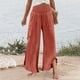 thumbnail image 5 of WILLBEST Pantalones Casuales de Lino de Pierna Ancha para Mujer, Cintura Elástica y Dobladillo Plisado, Ropa de Playa Cómoda con Bolsillos para Relajarse y Disfrutar Del Estilo En Verano. Extra Grande, 5 of 5