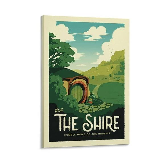 THE SHIRE Lord of The Rings Anime Retro Reise Poster Wall Art Picture Painting Poster Canvas Print Posters Artworks Bedroom Living Room Decor 20x30inch(50x75cm)