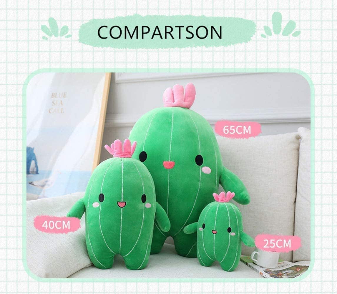 Cuddly Cactus Pillow with Smile Face and Pink Antenna Honey Cacti 