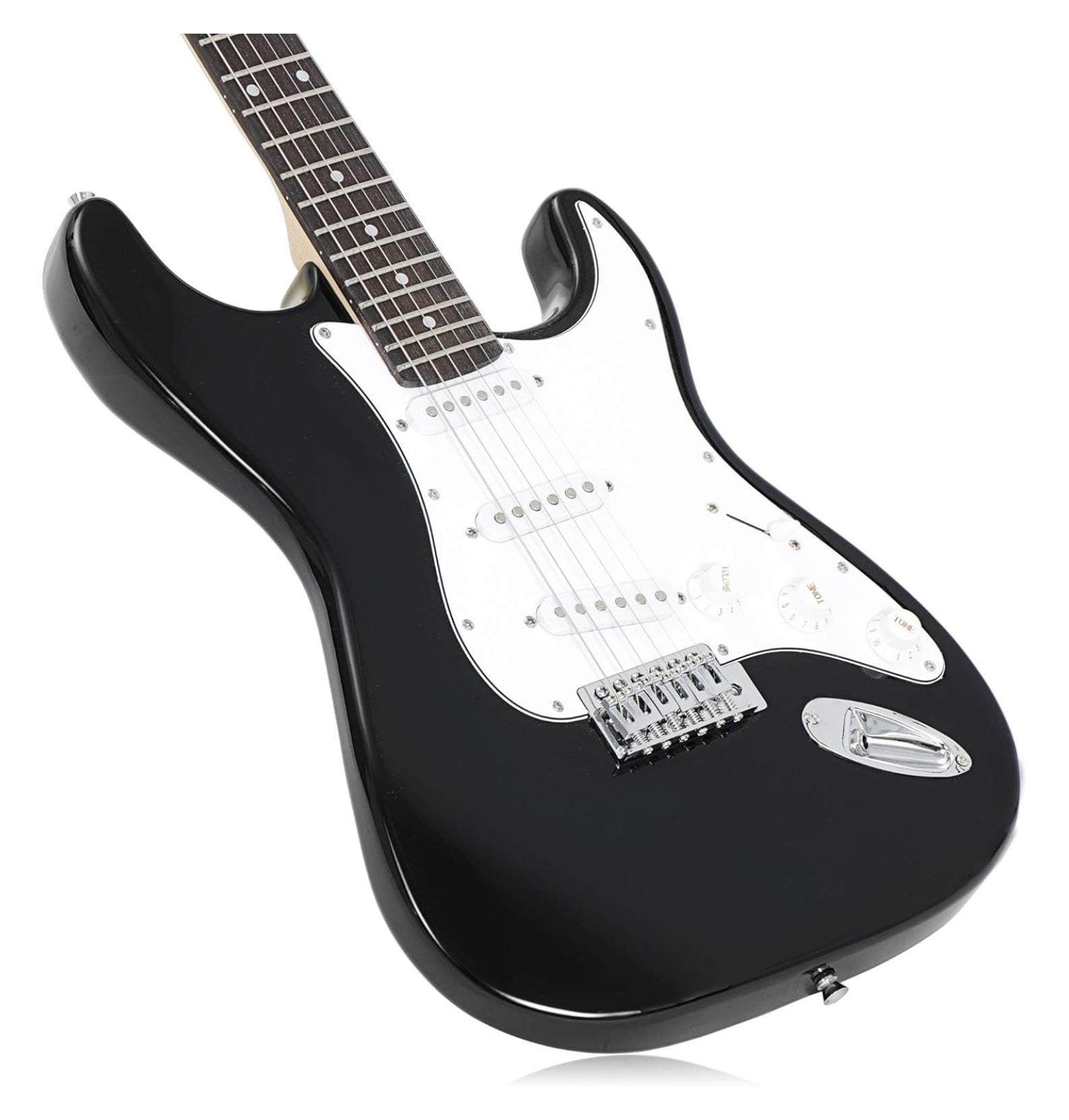 SONGMY 39" Full Size Electric Guitar Beginner Kit - with 10W Amp, Case & Accessories, Black Electric Guitar Package for Starters & Students