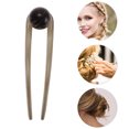 thumbnail image 3 of Accesorios para el cabello en forma de U, 1 pieza de pinza para el cabello, 4.53"x1.18" color gris oscuro transparente, 3 of 5