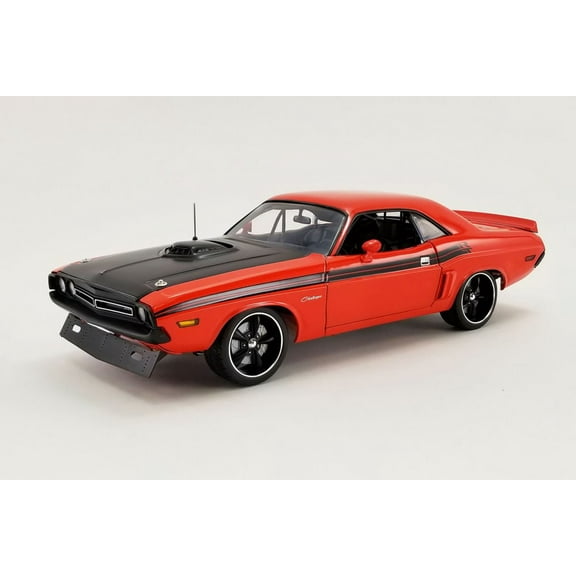 1971 Dodge Challenger R/T Street Fighter FIREBALL, Red and Black - Acme A1806015 - 1/18 scale Diecast Model Toy Car