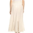 thumbnail image 2 of Sakkas Monola Long Tall Lace Embroidered Paneled Adjustable Waist Flare Skirt - White - Small, 2 of 5