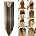 thumbnail image 2 of SEGO Pink Blue Purple Full Head Straight Clip in Hair Extensions 8 Piece 18 Clips Hairpiece for Women, 2 of 5