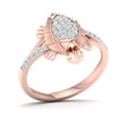 thumbnail image 2 of CARATS FOR YOU 2/9 Cttw White Natural Diamond In 14K Rose Gold Plated Tortoise Ring (0.23 Carat, I-J Color, I2-I3 Clarity), Ring Size-7, 2 of 6