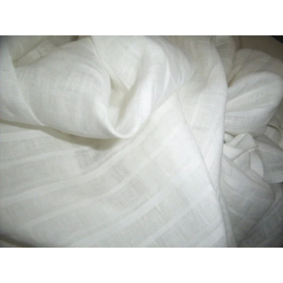 white linen fabric w/ herribone stripes 58quot; wide