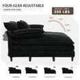 thumbnail image 3 of Aukfa Oversized Chaise Lounge Adjustable Backrest Sofa Chair Bed, Dual Layer Cushions, 3Pillows, Black, 3 of 11