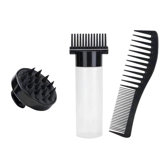 Hearth & Gear 3 /set Of Hair Dye Root Comb Combination Hair Dye Bottle Shampoo Brush DIY Hair Dye Extrusion And Proportion Suitable For Home Hair Salon Hair Dye (black) Hair Water Hair Smoother for
