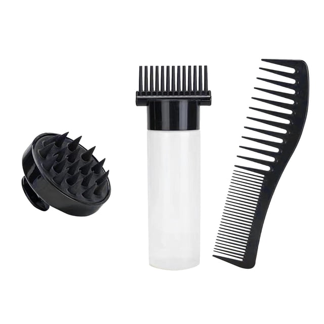 Hearth & Gear 3 /set Of Hair Dye Root Comb Combination Hair Dye Bottle Shampoo Brush DIY Hair Dye Extrusion And Proportion Suitable For Home Hair Salon Hair Dye (black) Hair Water Hair Smoother for