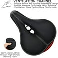 thumbnail image 4 of Siège de Vélo Confortable Hommes Femmes C99 Mousse à Mémoire de Forme Rembourré Cuir Large Coussin de Selle de Vélo avec Feu Arrière, Imperméable, Double Ressort, Doux, Respirant, Convient à la Plupart des Vélos, Garantie 1 An, 4 of 7