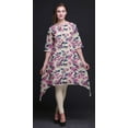 thumbnail image 2 of Bimba White Artistic Leaf & Floral Indian Tunic Tops For Girls Printed Casual Top For Women Ethnic Kurti XSmall, 2 of 6