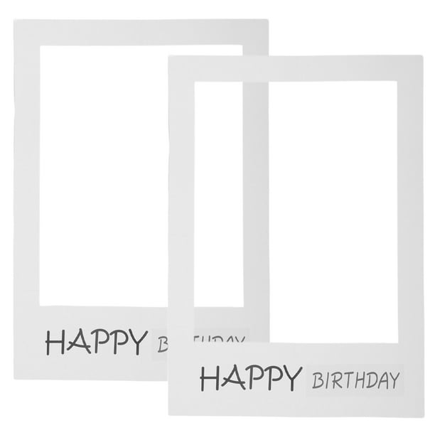 KAKOWELY marcos de fotos de papel con texto "Feliz cumpleaños", accesorios para fotomatón para fiesta de cumpleaños
