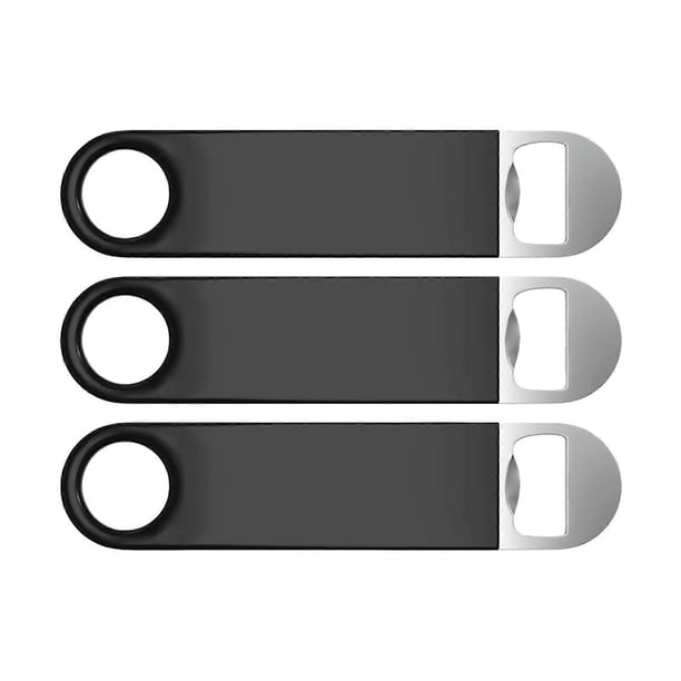 3Pcs Heavy Duty Beer Openers Stainless Steel Construction AntiSlip Coating Bottle Openers for Bartenders Daily Use