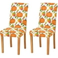 thumbnail image 2 of Halloween Pumpkin Leaf Dining Chair Covers Set of 4 Spandex Stretch Chair Protectors Covers for Dining Chairs Living Room, 2 of 6