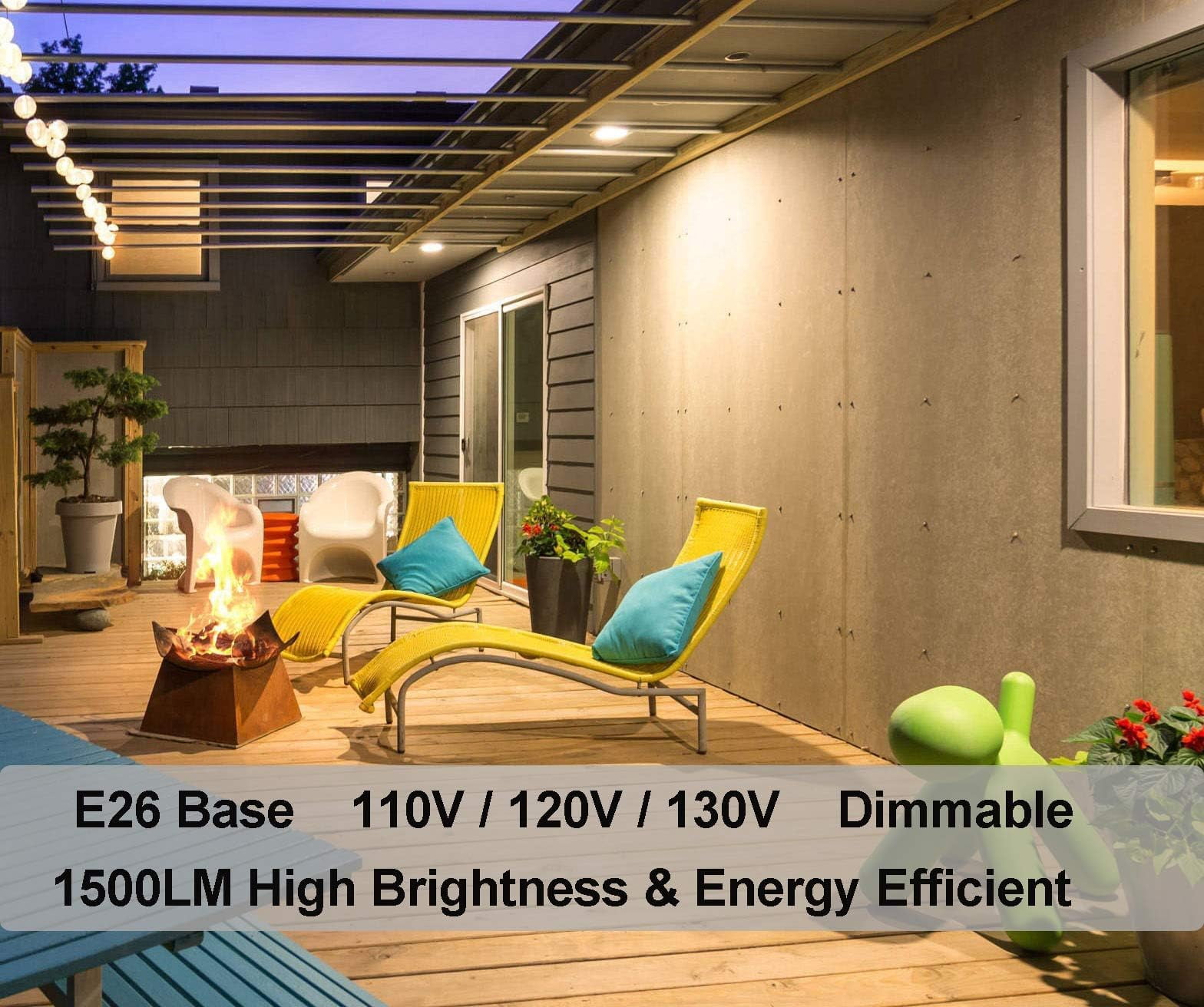 Ivyemons 4 Pack PAR38 Halogen Flood Light 80W (100W Equiv.) 120V Dimmable, 1500LM High Brightness 2800K Warm White with E26 Base for Indoor/Outdoor