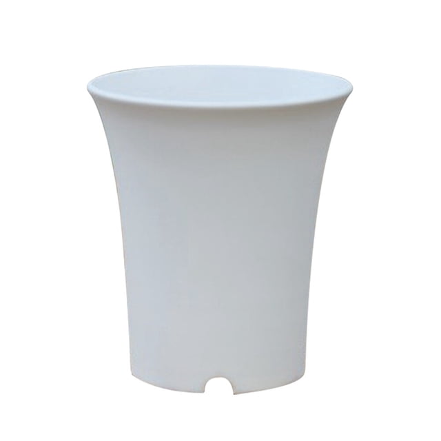 GOOHOCHY 1 maceta redonda de plástico para plantas suculentas, para decoración de la oficina en casa o el jardín (blanco extra pequeño)