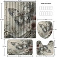 thumbnail image 2 of 4-Piece Butterfly Floral Shower Curtain Sets Botanical Aesthetic Flower Bathroom Set with Shower Curtain and Rugs, Cute Fun Decorative Bath Curtain with Hooks for Home Decor, 2 of 8