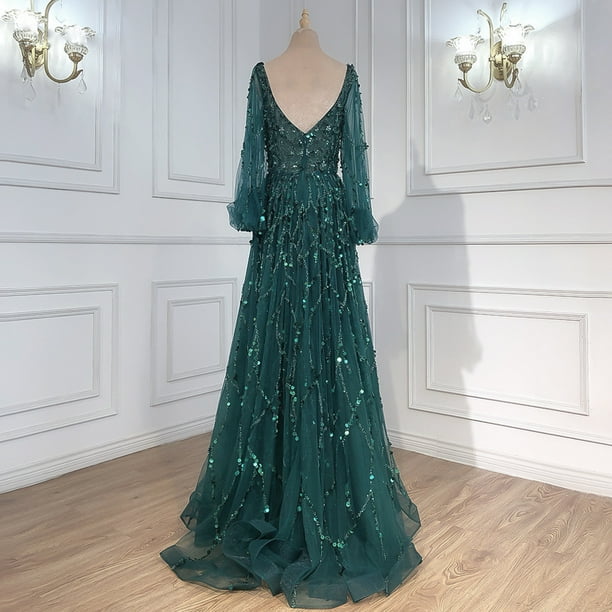 Vestido de noche de lujo con cuentas de industria pesada dorada, vestido de reina de temperamento sexy de alta sociedad