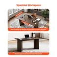 thumbnail image 4 of VEVOR 63 in Executive Desk, Large Modern Rectangle Office Table, Heavy Duty Wooden Executive Table with Cable Connection Hole, 250 LBS Load Capacity, Easy Assembly, for Work Study Writing, Walnut, 4 of 9