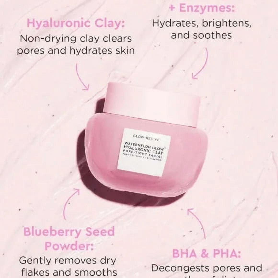 Glow Recipe Watermelon Glow Hyaluronic Clay Pore Tight Facial Mask 2.02 fl oz