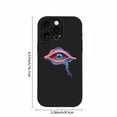 thumbnail image 3 of Stylish iPhone 15 Pro Case - Lightweight Yellowing Resistant with Vibrant Eye Design in Pink Blue & Purple - Artistic Phone Cover with Flowing Shapes, 3 of 6