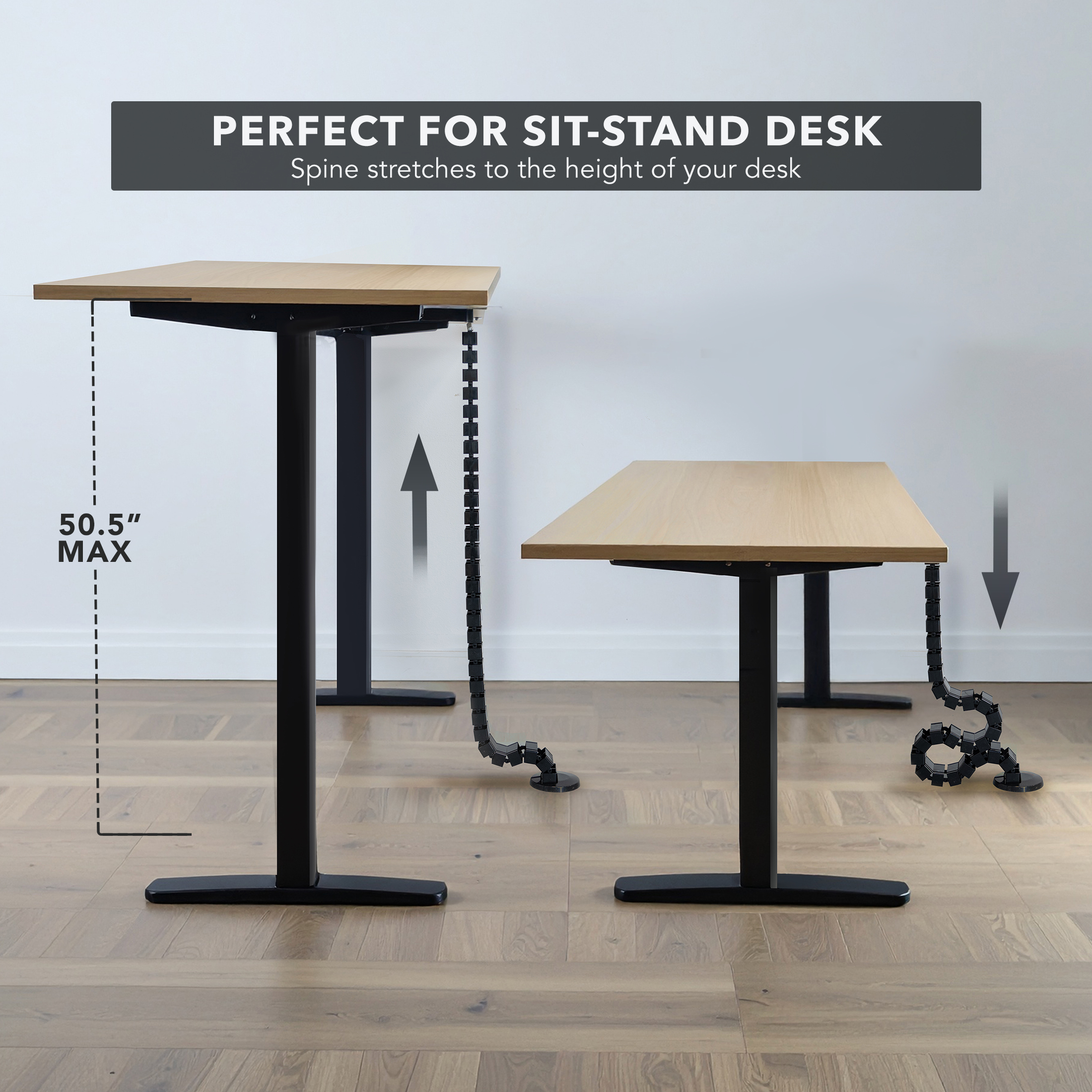 Mount-It! Black Cable Management Spine | 50" Length