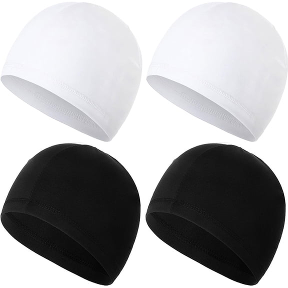 CoCoMangos 4 Pieces Skull Caps Running Cycling Beanie Hats Breathable Helmet Liner Sleep Hats for Men Women