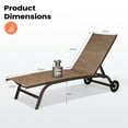 thumbnail image 4 of Pellebant 2 PCS Outdoor Chaise Lounge Aluminum Patio Recliner Chairs with 2 Wheels Brown, 4 of 9