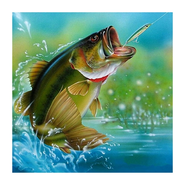 Cuadros Decorativos Pesca 5D diamante pintura bordado DIY artesanía punto de cruz decoración del hogar DQrwqpou Nuevos Originales