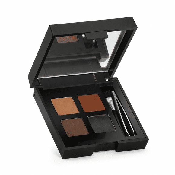 Kit Estuche Perfeccionador De Cejas Zermat Eleganzza 4 g Con 4 Tonos Cera Pigmentada Sombras Pinzas Aplicador Y Espejo