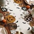 thumbnail image 7 of Sm:)e Mexican Skull Pumpkins Ghost Halloween Table Runner, Day of the Dead Kitchen Dining Table Decoration for Home Party Decor 13x72 Inch, 7 of 7