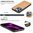 thumbnail image 5 of Solid Wood Phone Case for iPhone 13 Pro Max, Luxurious Natural Wood Grain Case with Drop Tested Shockproof Bumper and Camera Lens Protection Cover for iPhone 13 Pro Max (6.7) MW Cherry, 5 of 17