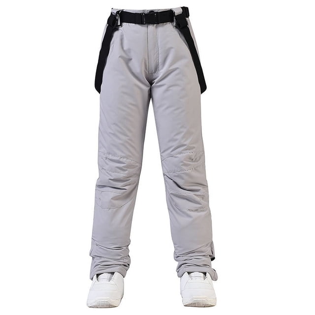 Pantalones de esquí para hombre y mujer, pantalones de esquí con correa, de invierno, resistentes al viento, repelentes al agua, cálidos y gruesos, pantalones de snowboard dobles