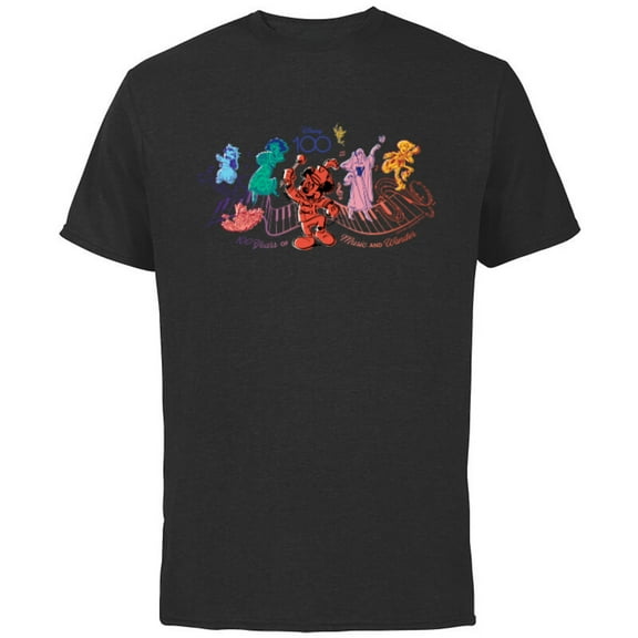 Disney 100 Years of Music and Wonder Piano Color Fill D100 - Short Sleeve Cotton T-Shirt for Adults - Customized-Yellow