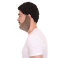 thumbnail image 6 of HPO Adult Men's Brown Fake Beard & Mustache – Short Synthetic Facial Hair for Halloween & Cosplay, 6 of 6