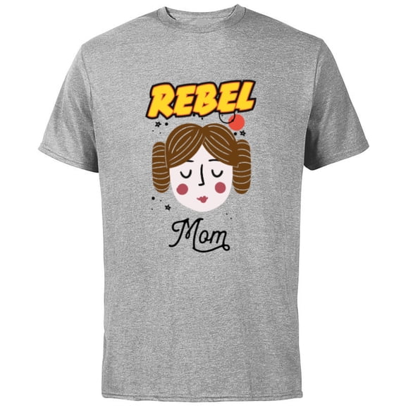 Star Wars Princess Leia Rebel Mom Mother's Day - Short Sleeve Cotton T-Shirt for Adults - Customized-Athletic Heather