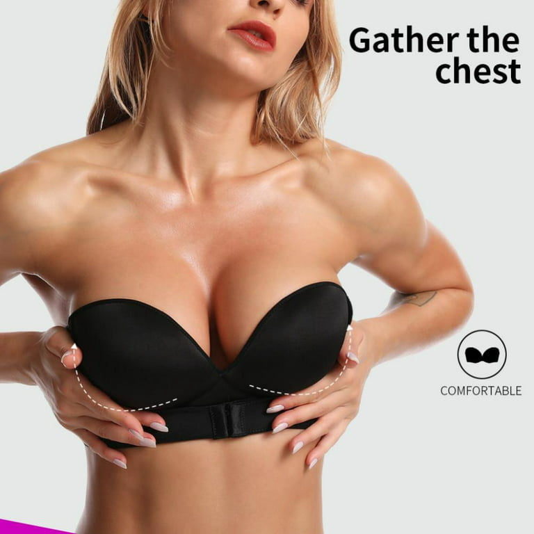 Wuffmeow Women Strapless Push Up Bra Sexy Lingerie Invisible